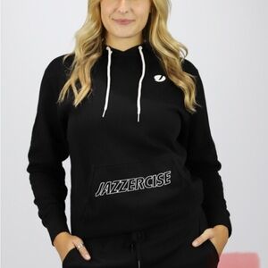 Jazzercise black hoodie with white writing